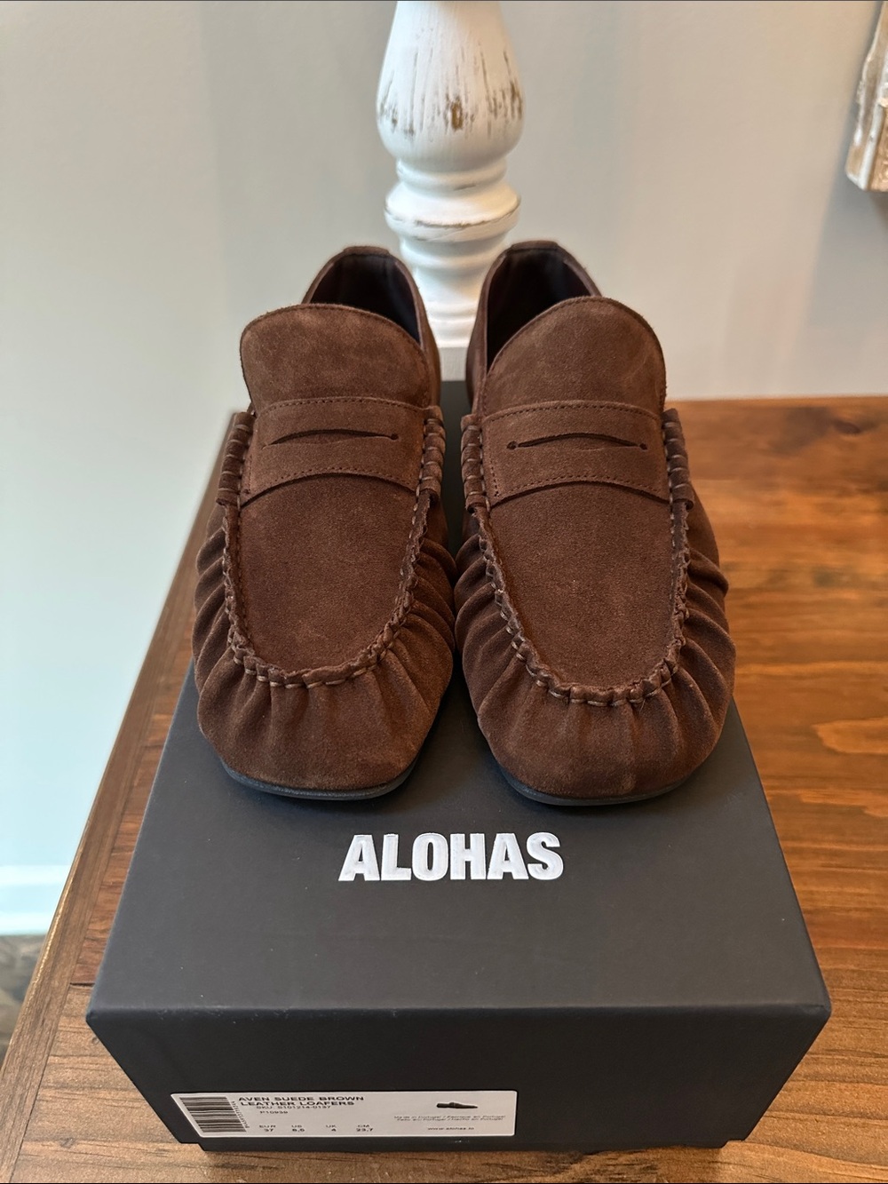 NEW ALOHAS Aven Brown Suede Loafers - Sz 37